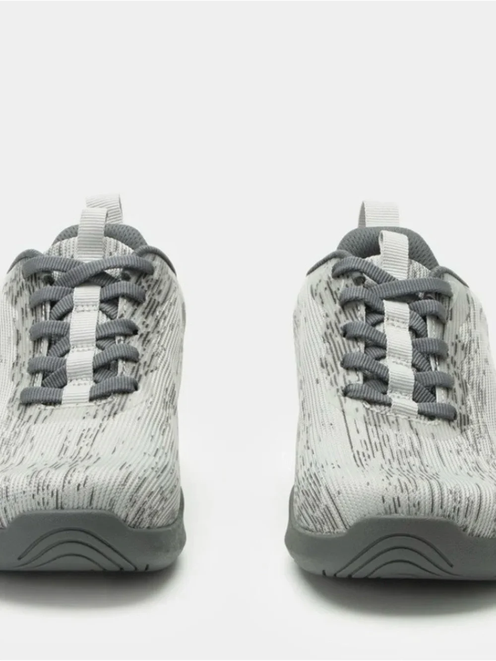 Light Gray Knit Casual Lace-Up Sneakers  Alegria